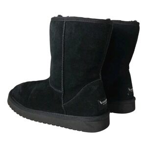 Koolaburra Black Suede Short Shearling-Lined Ankle Boots